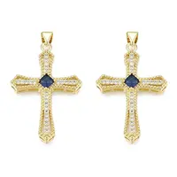 Brass Micro Pave Cubic Zirconia Pendants