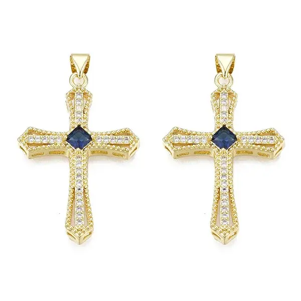 Brass Micro Pave Cubic Zirconia Pendants