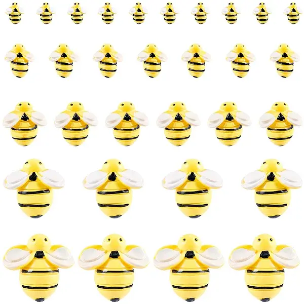 60Pcs 5 Styles Opaque Resin Cabochons