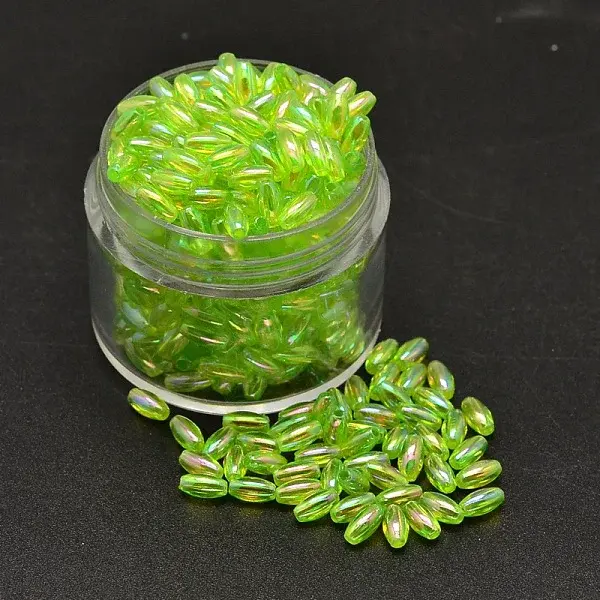 AB Color Plated Rice Electroplated Eco-Friendly Transparent Acrylic Beads