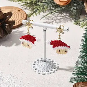 Santa Claus Brass Dangle Stud Earrings