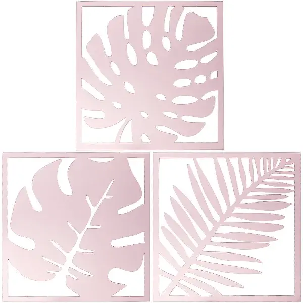 3Pcs Leaf Acrylic Mirror-Like Wall Stickers