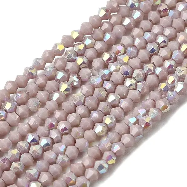 AB Color Plated Opaque Glass Beads Strands