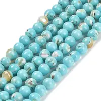 Assembled Synthetic Stone and Trochus Shell Beads Strands