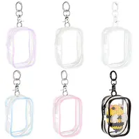 6Pcs 6 Colors Portable Travel Transparent Plastic Zipper Bags with Alloy Clasps