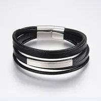 Men's Braided Microfiber Cord Multi-strand Bracelets