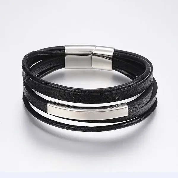 Men's Braided Microfiber Cord Multi-strand Bracelets