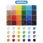 3600Pcs 24 Colors Transparent Electroplate Glass Beads