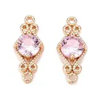 Brass Pave Faceted Glass Connector Charms