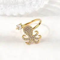 304 Stainless Steel Micro Pave Cubic Zirconia Cuff Open Rings