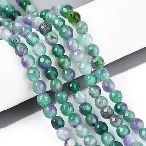 Dyed Natural White Jade Beads Strands