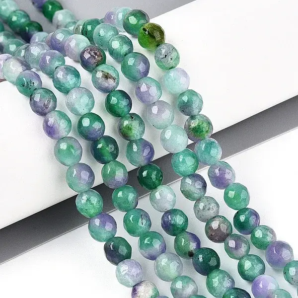 Dyed Natural White Jade Beads Strands