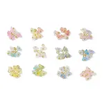60Pcs 12 Colors Frosted Acrylic Flower Charms