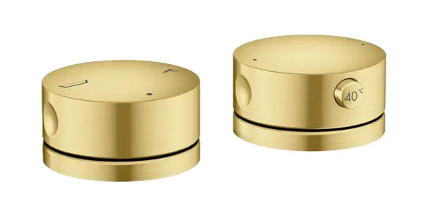 Axor One - Termostatická baterie na okraj vany, 2-otvorová instalace, kartáčovaná mosaz 48470950