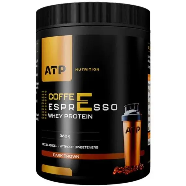 ATP NUTRITION COFFEE ESPRESSO WHEY PROTEIN 360 G DARK BROWN Protein s kofeinem, černá, velikost 360 G