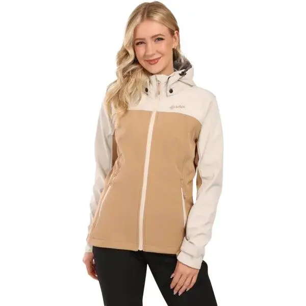 KILPI RAVIA Dámska softshellová bunda, béžová, veľkosť
