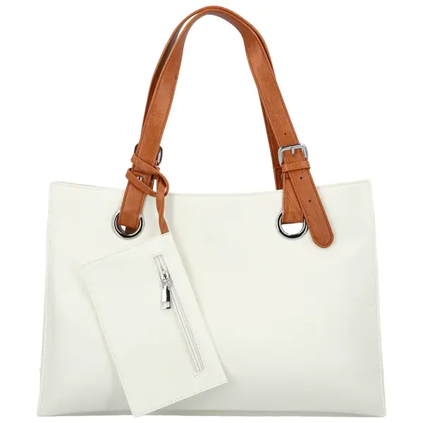 Trendy dámská koženková kabelka na rameno Valika, bílá