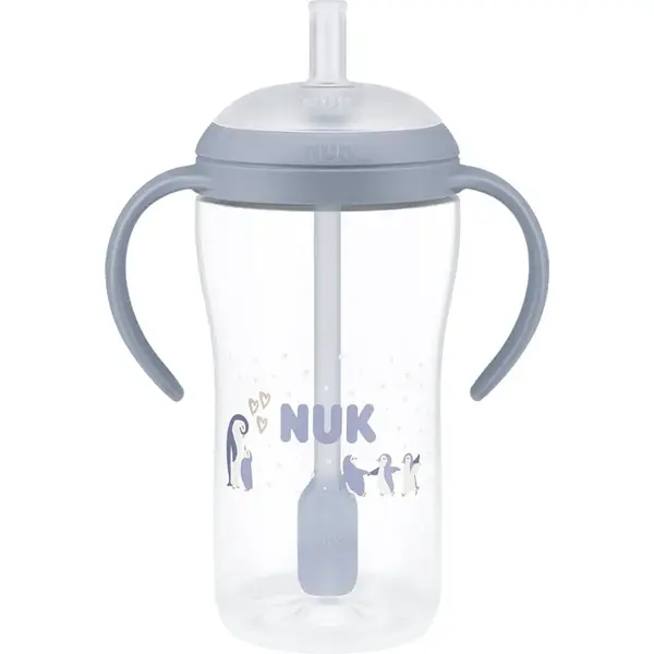 NUK Perfect Match Penguin láhev s brčkem 8m+ 260 ml