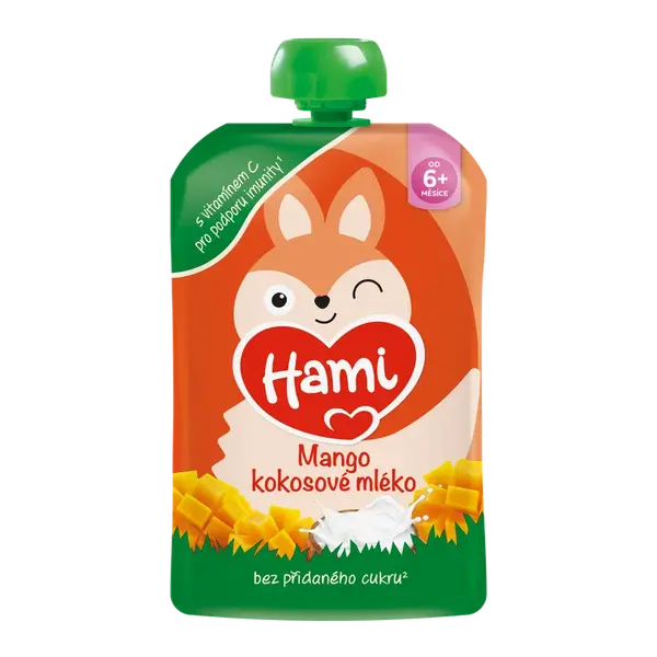 HAMI Příkrm kapsička Mango a kokosové mléko 100 g