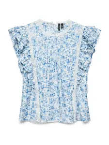 VERO MODA Blúzka 'VMBliss'  azúrová / biela