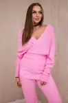 Svetrová sada dvoudílná světle růžová
