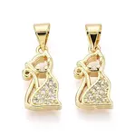 Brass Micro Pave Cubic Zirconia Pendants