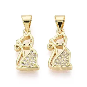 Brass Micro Pave Cubic Zirconia Pendants