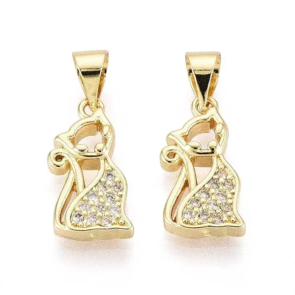 Brass Micro Pave Cubic Zirconia Pendants