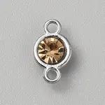 Faceted Glass Flat Round Connector Charms
