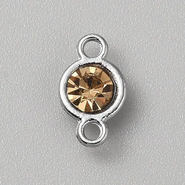Faceted Glass Flat Round Connector Charms