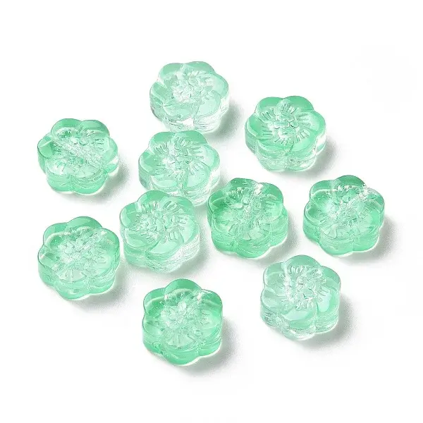 Transparent Spray Painted Glass Beads