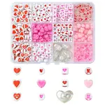 385Pcs Valentine's Day Theme Opaque/Transparent Acrylic Beads