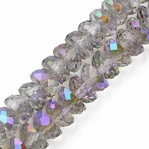 Electroplate Transparent Glass Beads Strands