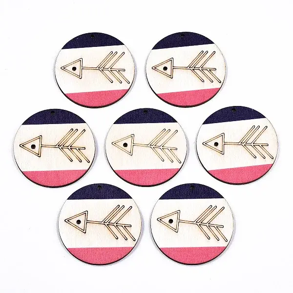 Printed Natural Poplar Wood Pendants