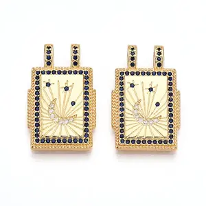Brass Micro Pave Cubic Zirconia Pendants
