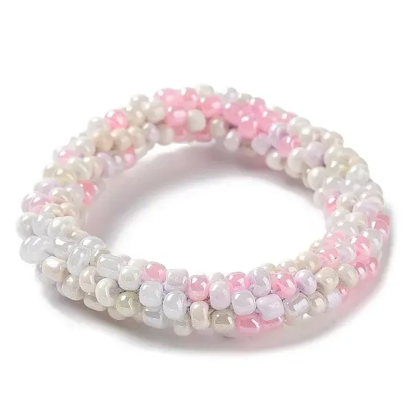 Crochet Glass Beads Braided Stretch Bracelet