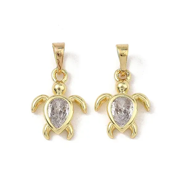 Brass Pave Clear Cubic Zirconia Pendants