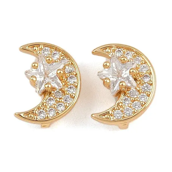 Brass Micro Pave Celar Cubic Zirconia Spacer Bars