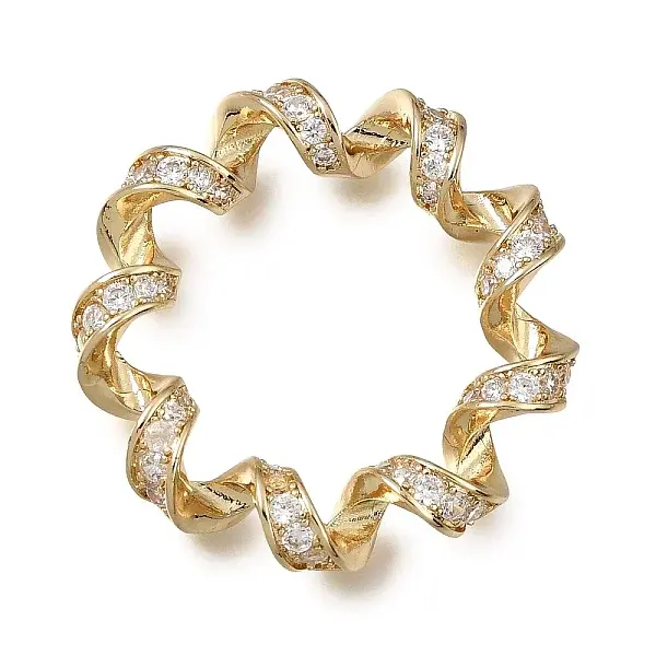 Brass Micro Pave Clear Cubic Zirconia Pendants