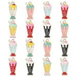 40Pcs 8 Styles Alloy Enamel Pendants