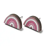 Printing Wood Stud Earrings for Women