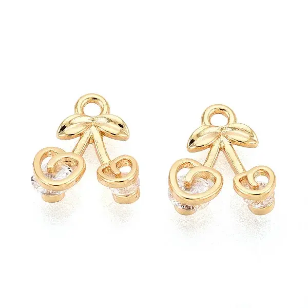 Brass Pave Cubic Zirconia Charms