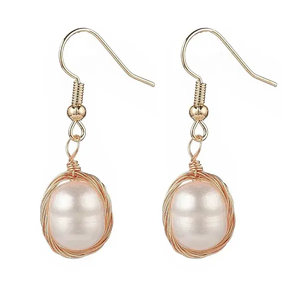 Natural Pearl Dangle Earrings