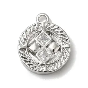 Brass Micro Pave Cubic Zirconia Charms