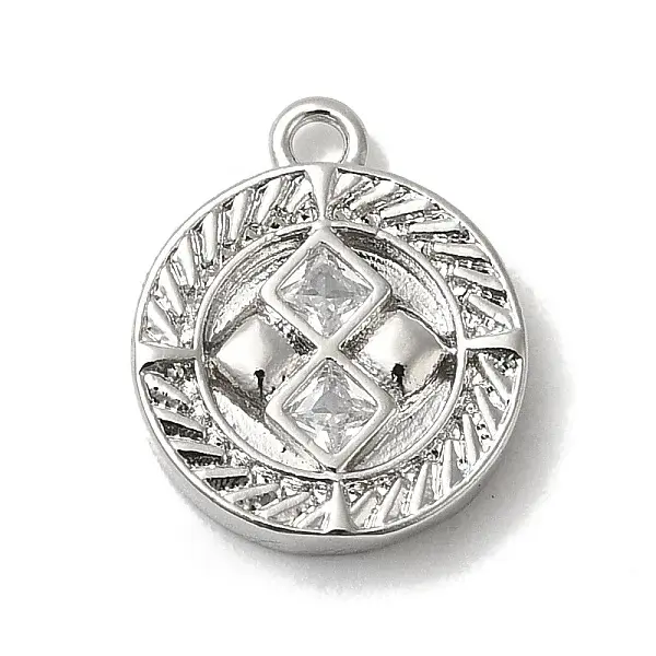 Brass Micro Pave Cubic Zirconia Charms