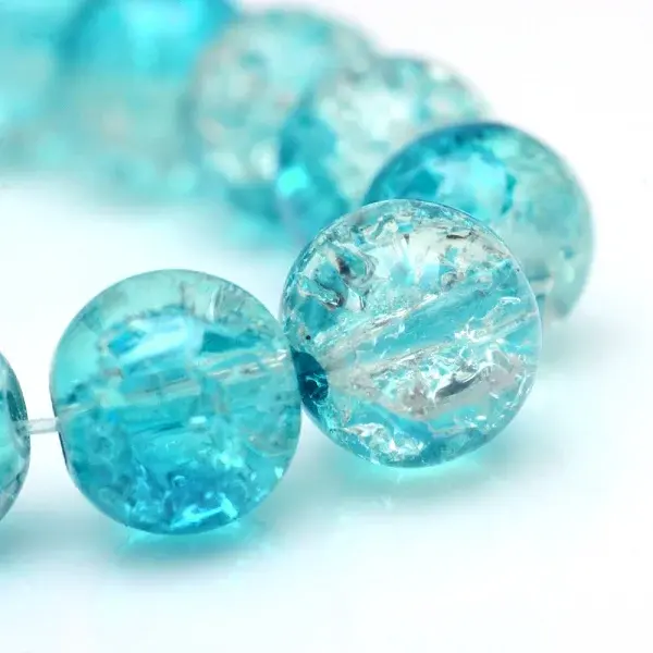 Baking Paint Crackle Glass Beads Strands
