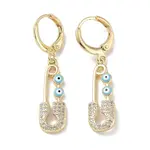 Real 18K Gold Plated Brass Dangle Leverback Earrings