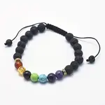 Adjustable Natural Lava Rock Braided Bead Bracelets