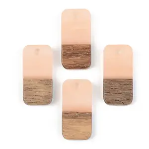 Opaque Resin & Walnut Wood Pendants