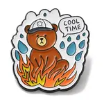 Flaming Animal Theme Enamel Brooches